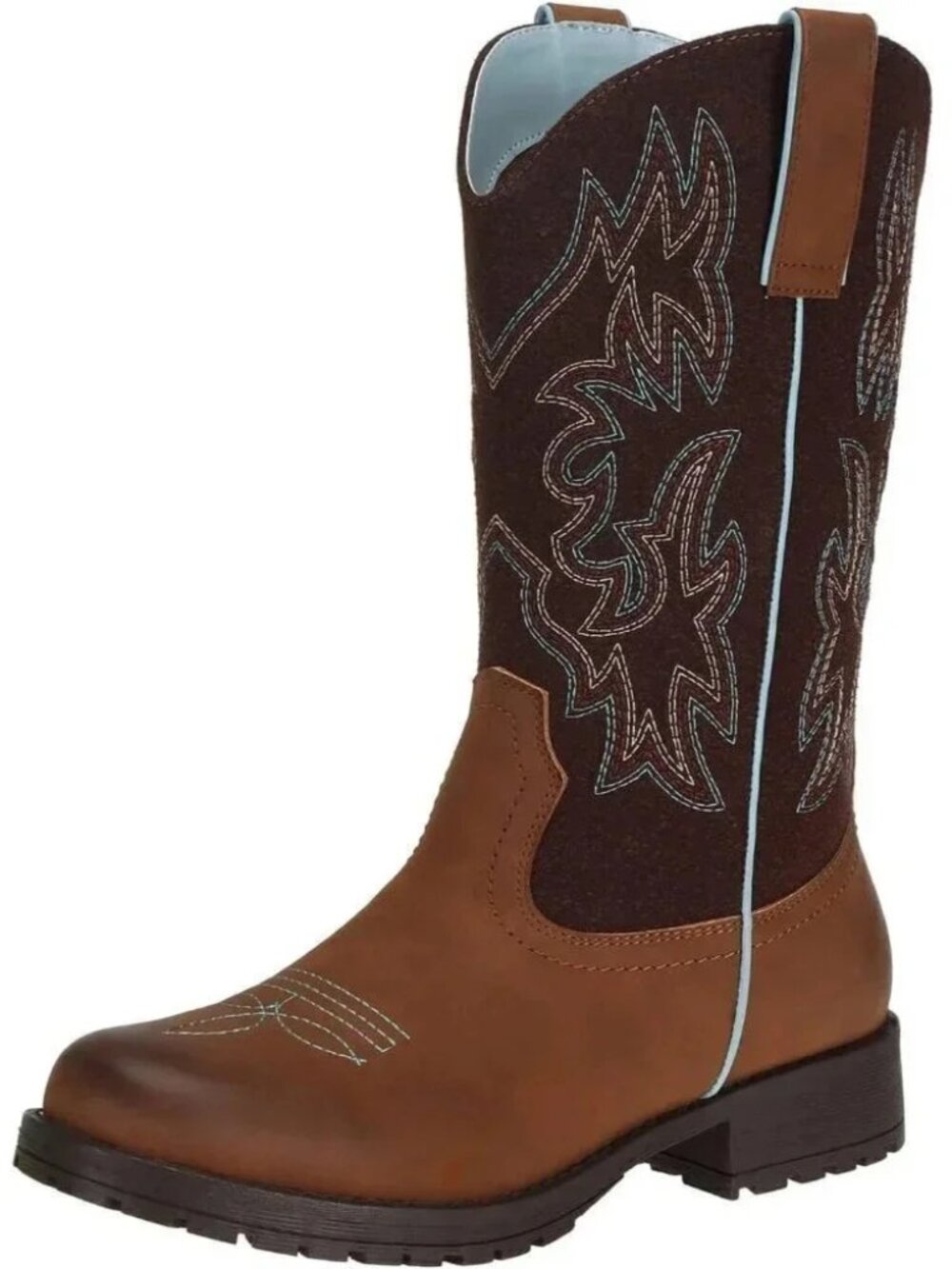 Women's Cowboy Cowgirl Boots Winter Wide Calf Low Heeled Western Work Boots